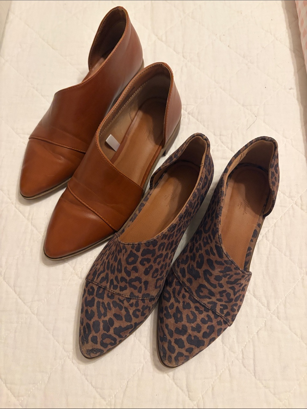 Universal Thread Women's Pointed Slip-On Flats in Brown and Leopard